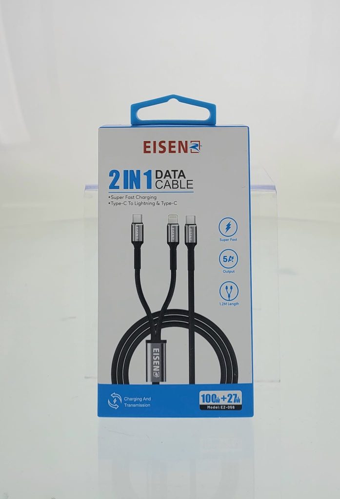 Eisenz 2 in 1 Cable Usb Type-C To Lightning + Usb Type-C - EZ-056