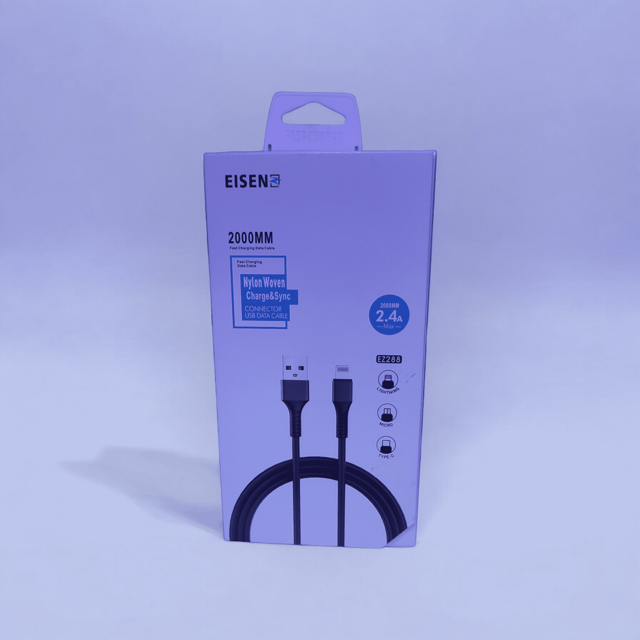 Eisenz 2M Nylon Woven USB to Lightning cable - EZ288 Eisenz 2M Nylon Woven USB to Lightning cable - EZ288