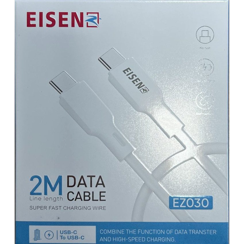 Eisenz 2M USB Type-C to USB Type-C Cable - EZ030 Eisenz 2M USB Type-C to USB Type-C Cable - EZ030