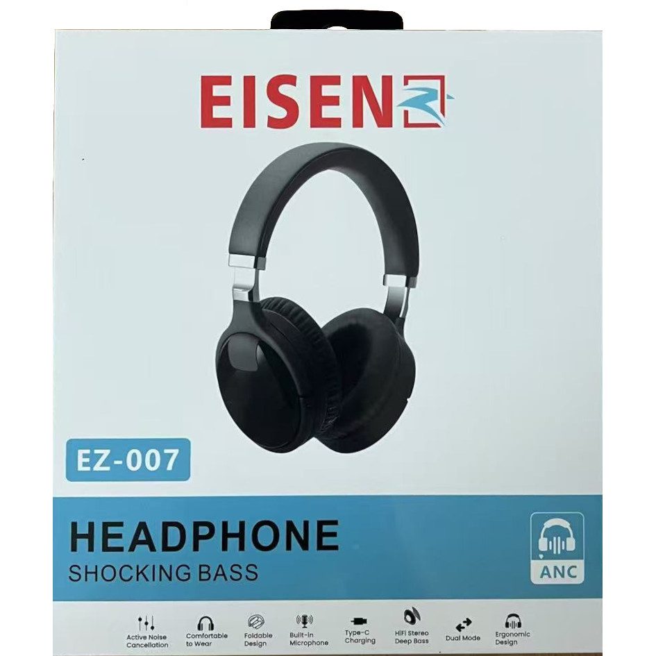 Eisenz Active Noise Cancellation Headphone Shocking Bass - EZ-007 Eisenz Active Noise Cancellation Headphone Shocking Bass - EZ-007