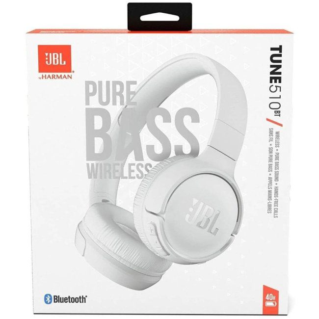 JBL Cuffie Bluetooth T510BT White JBL Cuffie Bluetooth T510BT White
