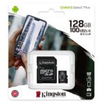 Memory Card Kingston Canvas Select Plus 128 Go - Micro SDHC + Adaptateur SD (Original)