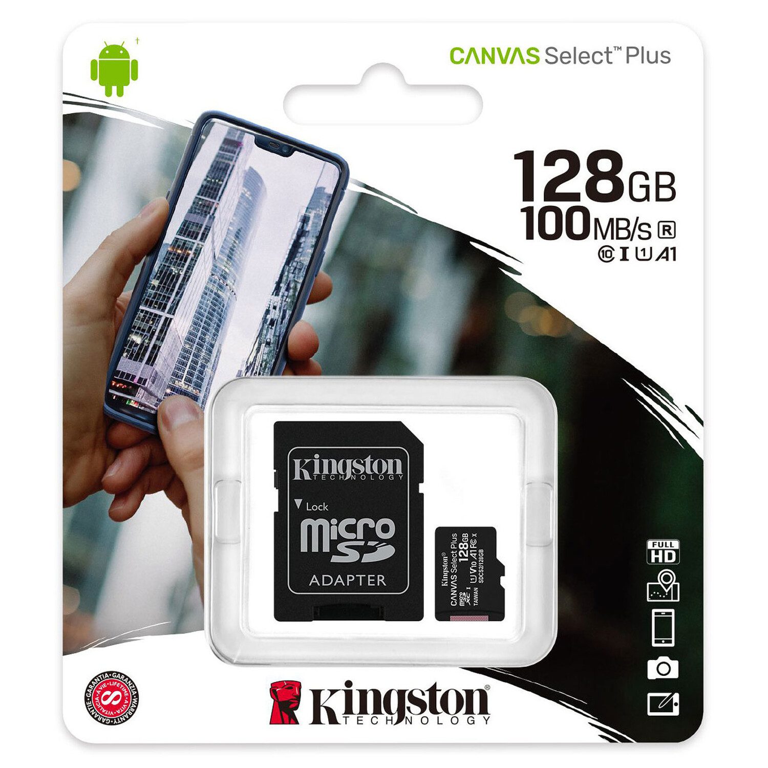 Memory Card Kingston Canvas Select Plus 128 Go - Micro SDHC + Adaptateur SD (Original) Memory Card Kingston Canvas Select Plus 128 Go - Micro SDHC + Adaptateur SD (Original)
