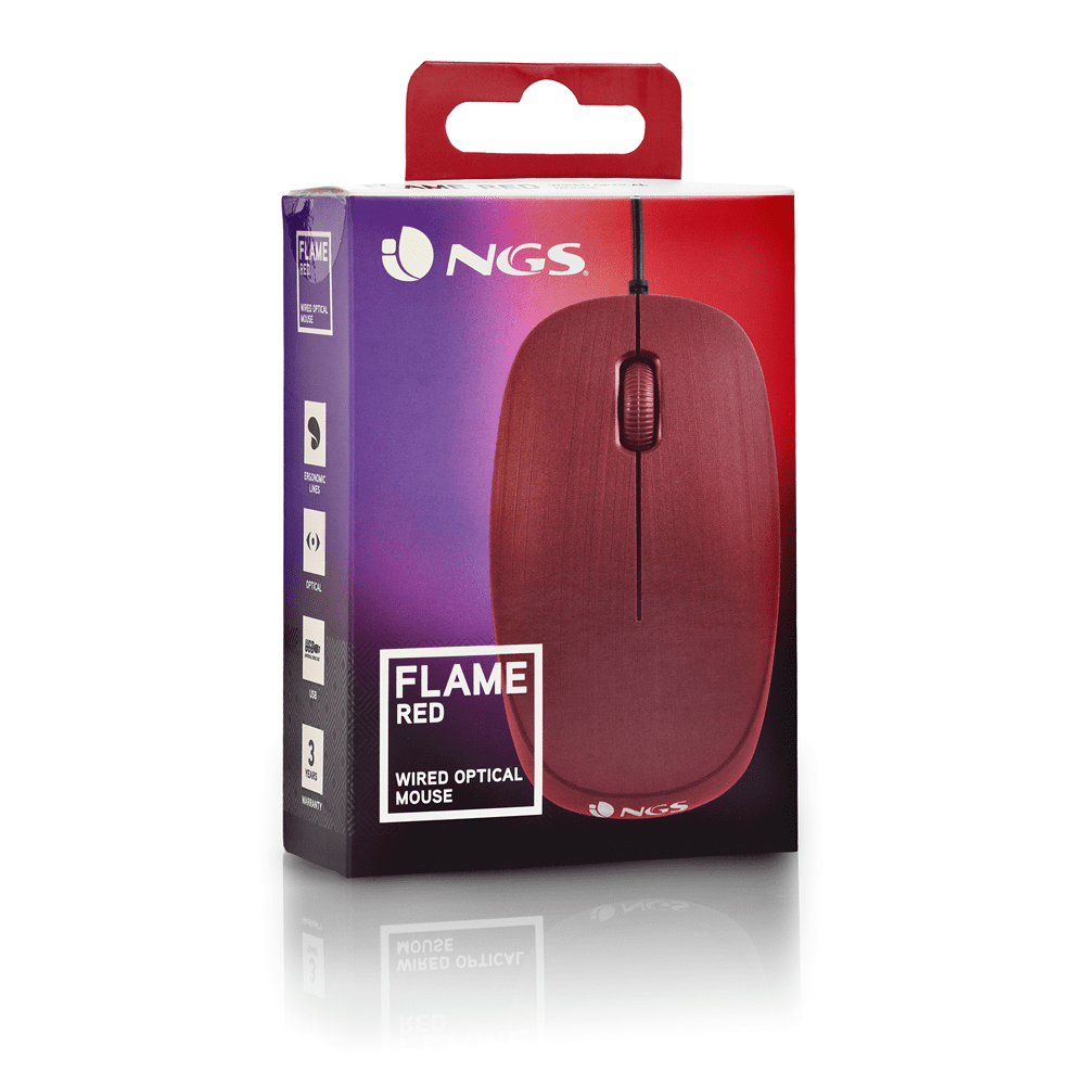 NGS Mouse Wired Red Flame 1000dpi Red NGS Mouse Wired Red Flame 1000dpi Red