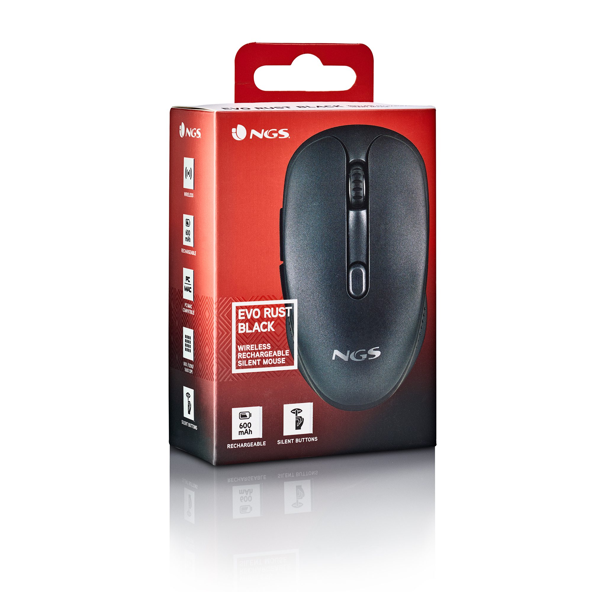 NGS Mouse Wireless Fog Pro 1000dpi 2tasti Black NGS Mouse Wireless Fog Pro 1000dpi 2tasti Black