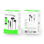 Rixus Lightning Wired Earbud Type Headphone With Microphone RXHD56L - Black